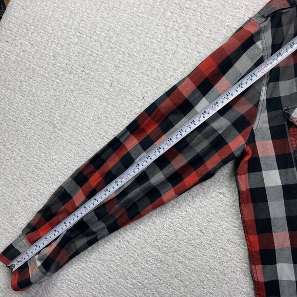 44mm Shirt Mens XL Black / Red Button Up Cotton Cowboy Legendary Work Western - Picture 9 of 14